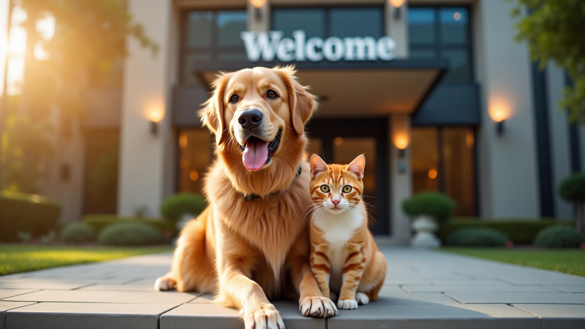 Türkiye'de evcil hayvan dostu otel terasında köpek ve kedi